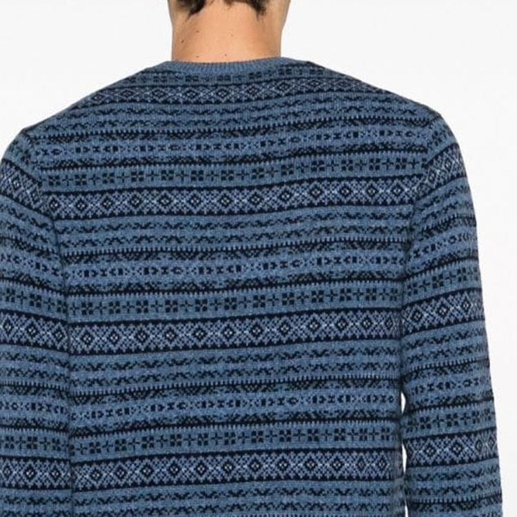 Polo Ralph Lauren Color Block Pattern Knit Casual Long Sleeve Sweater Men sweater Blue 710918122-001