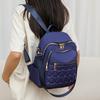 Schoolbag Solid Color Rivet Sewing Line Fashion Travel Backpack Casual Large Capacity Rhombus Korean Version Simple Women's Backpack