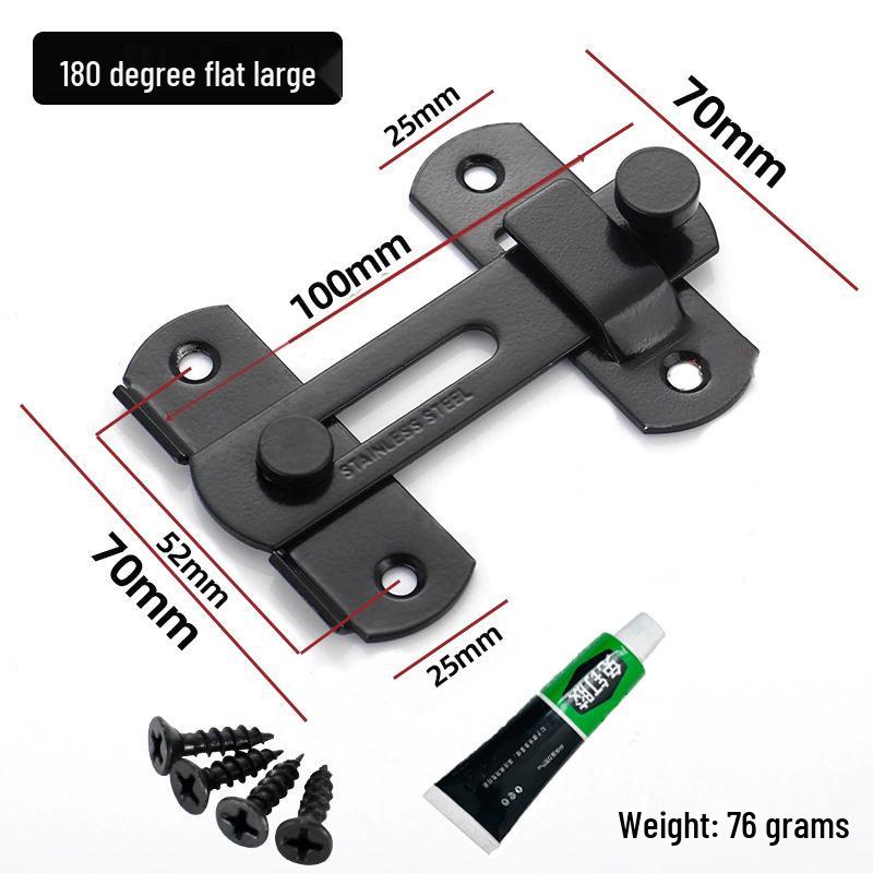 Modern Black Stainless Steel Door Buckle Latch for Pet Cage or Barn Sliding Doors