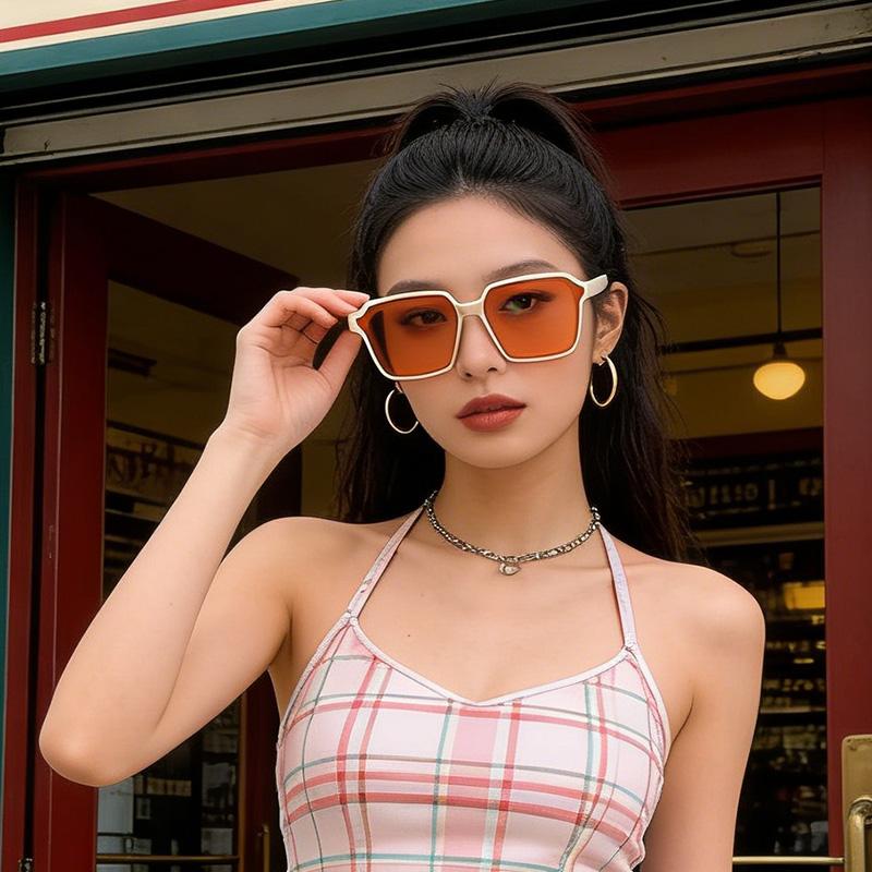 Square Style Fashion Simple Sunglasses for Men and Women Outdoor Sunshade Sunscreen  Trend High-end Street Photography UV Resistant Glasses