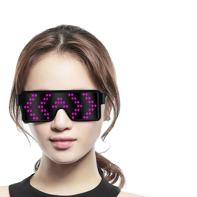 LED Glowing Glasses Love Birthday Party Sunglasses Bungee Flashing Cheer Glasses Concentrating Props