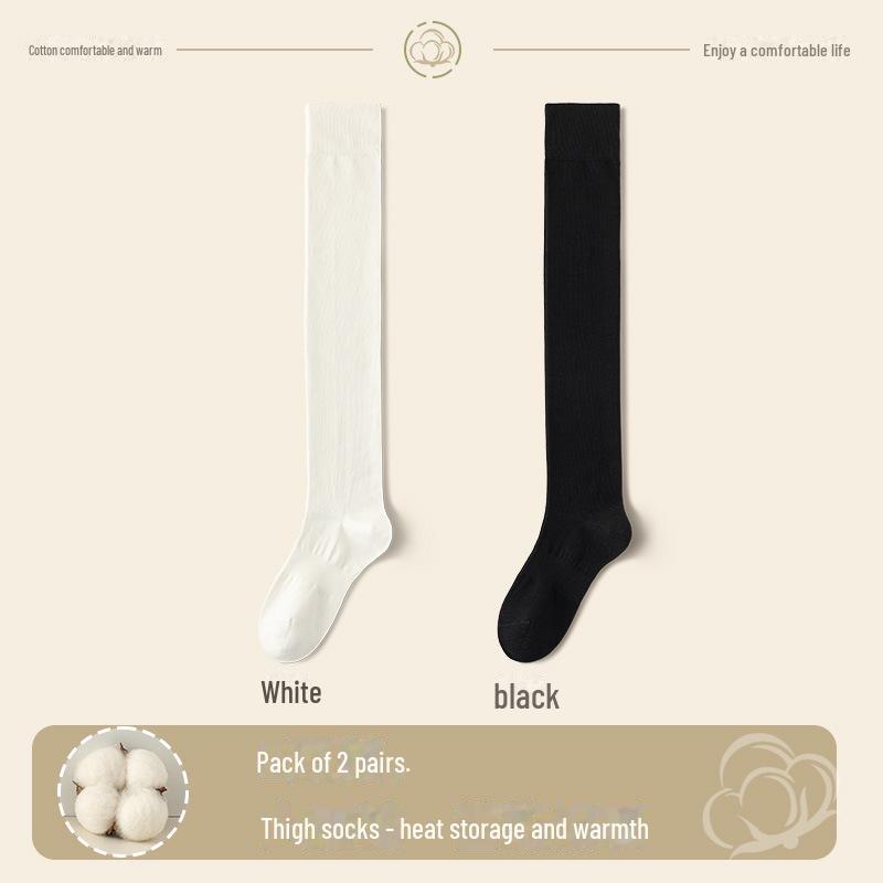 Chaussettes montantes en coton pour femmes: Longueur cuisse, Chaud, Antidérapant, Design sans armatures pour le printemps et l'automne