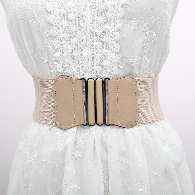 Damen Taillengürtel Locker und Eng Schlichte Dekoration Allround Kleid Daunenjacke Taillendekoration PU-Ledergürtel Elastisch 7,5 cm