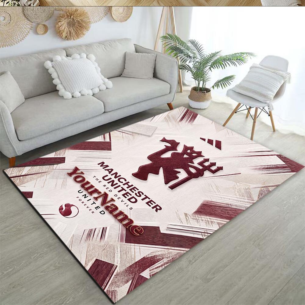 Manchester Customizable Name Carpet Design for Playrooms Kitchen Bedrooms Outdoor Antislip Carpet Anime Office Decor Perfect Gift for Friends & Family