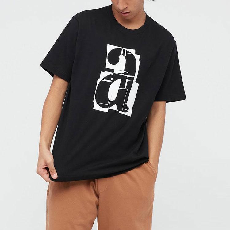 UNIQLO Letter Print T-Shirt Men tops Black 424610-09
