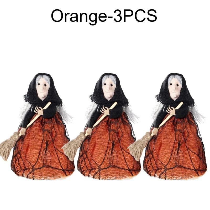 1-5PCS Halloween Witch Figurine with Broom Hanging Resin Ornament for Indoor Outdoor Garden Porch Party Photography Decoration