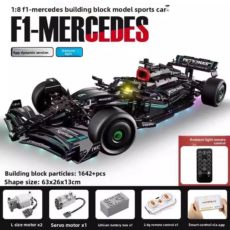 

Совместимый с Mercedes F1 Mercedes-Benz Формула Автомобиль Конструктор Спортивный автомобиль Механическая группа Мальчики Сборные игрушки