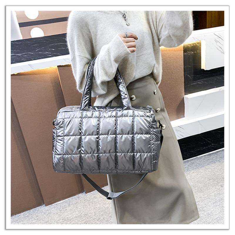 Bag Women's Fashion Commuter Large Capacity One Shoulder Crossbody Bag Korean Version Small Crowd Plaid Cotton Suit Handbag