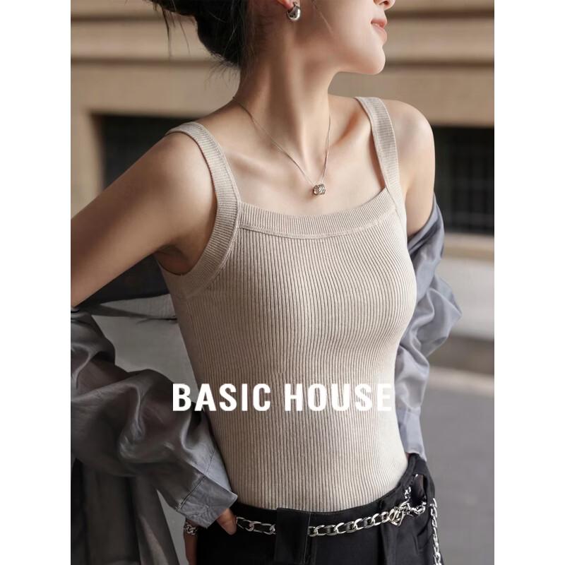 Basic House Women s Square Neck Ribbed Camisole Top XL