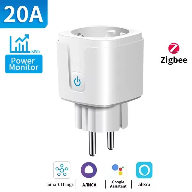 Zigbee 3.0 EU Smart Plug 16/20A with Metering, Alexa Compatible, Supports 3.0 Network Billing