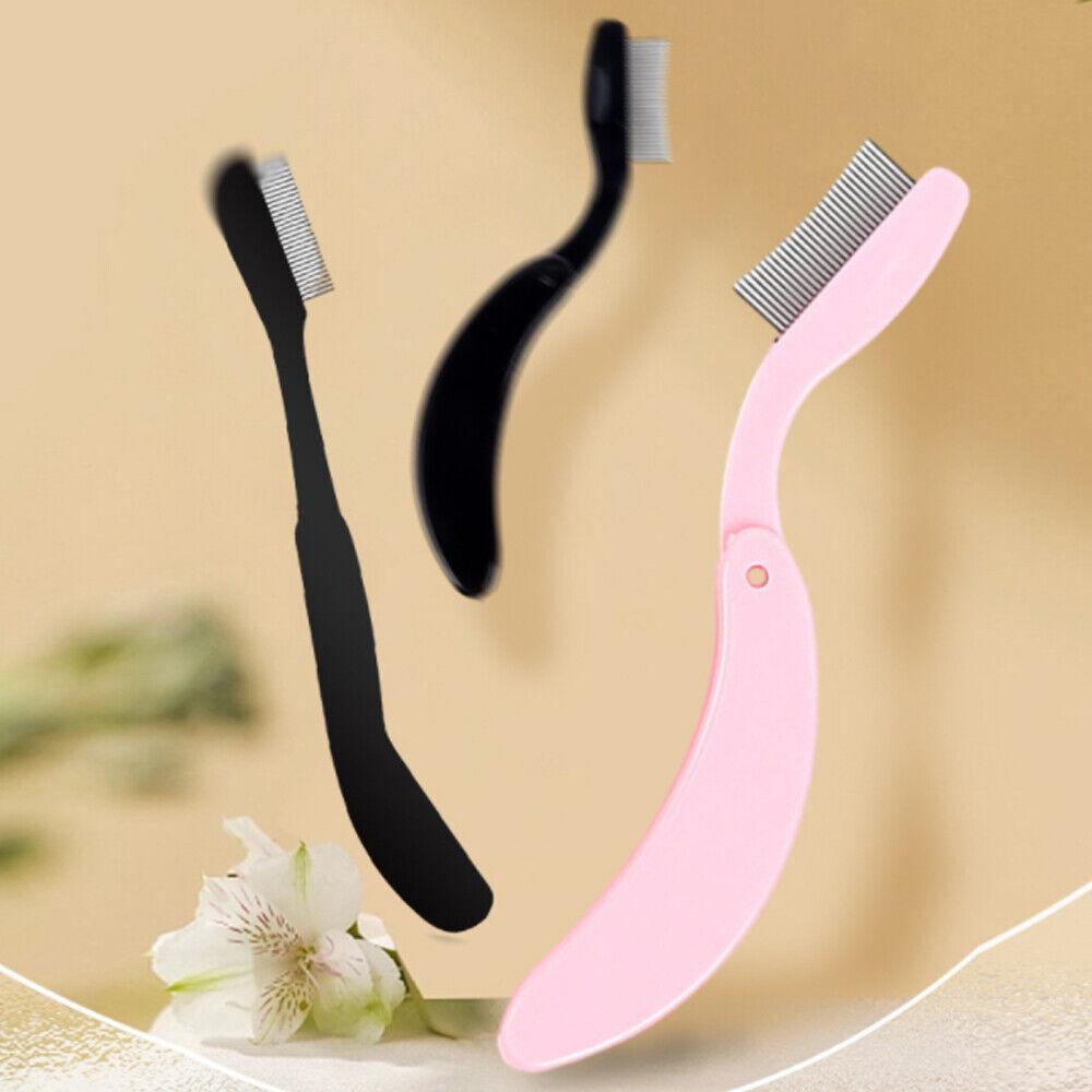 1PC Foldable Eyelash Comb Metal Eyebrow Brush Tool Mascara Separator Lash