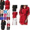 Womens Plain Silk Satin Robes Bridal Wedding Bridesmaid Bride Gown Bath Robe