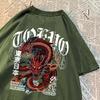 Japanese Style Tokyo Devil Dragont-Shirts Men Pattern Cotton T-Shirt Vintage Loose Clothing Personality Summer Tshirt Women
