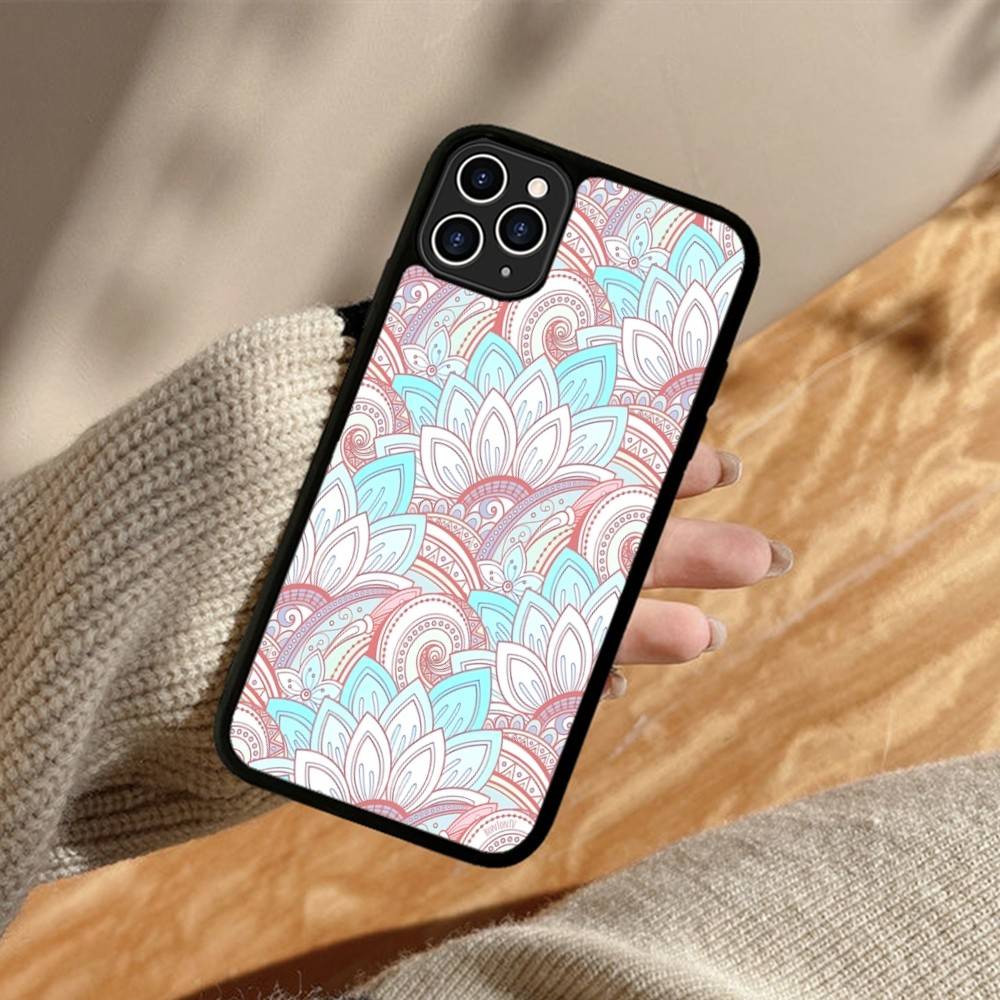 Mandala Painting PC+TPU Phone Case For iPhone 17 16 15 14 PRO MAX 11 12 13 PLUS MINI Cover