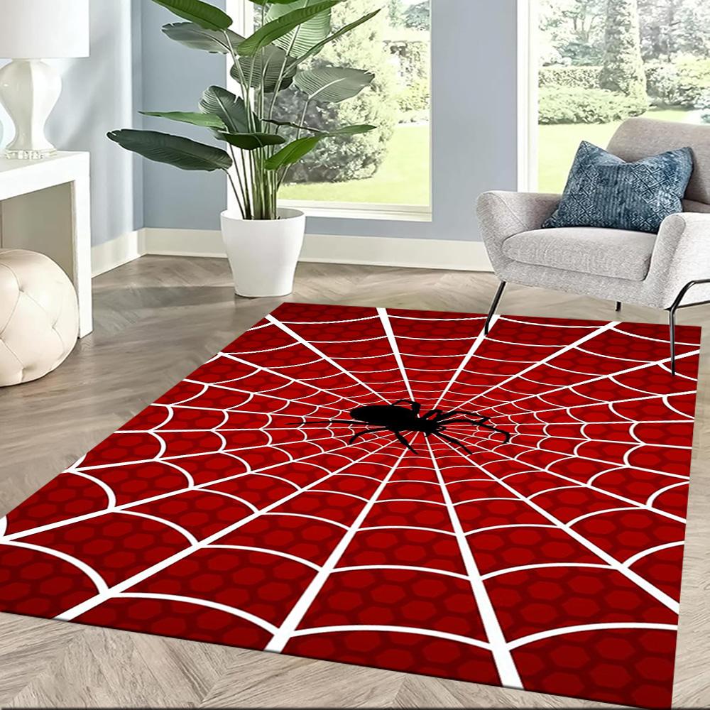 Spider Web Area Rug Design for Hallway Dormitory Bedrooms Entryway Anti-slip Rug Anime Office Decor Gift for Festivals