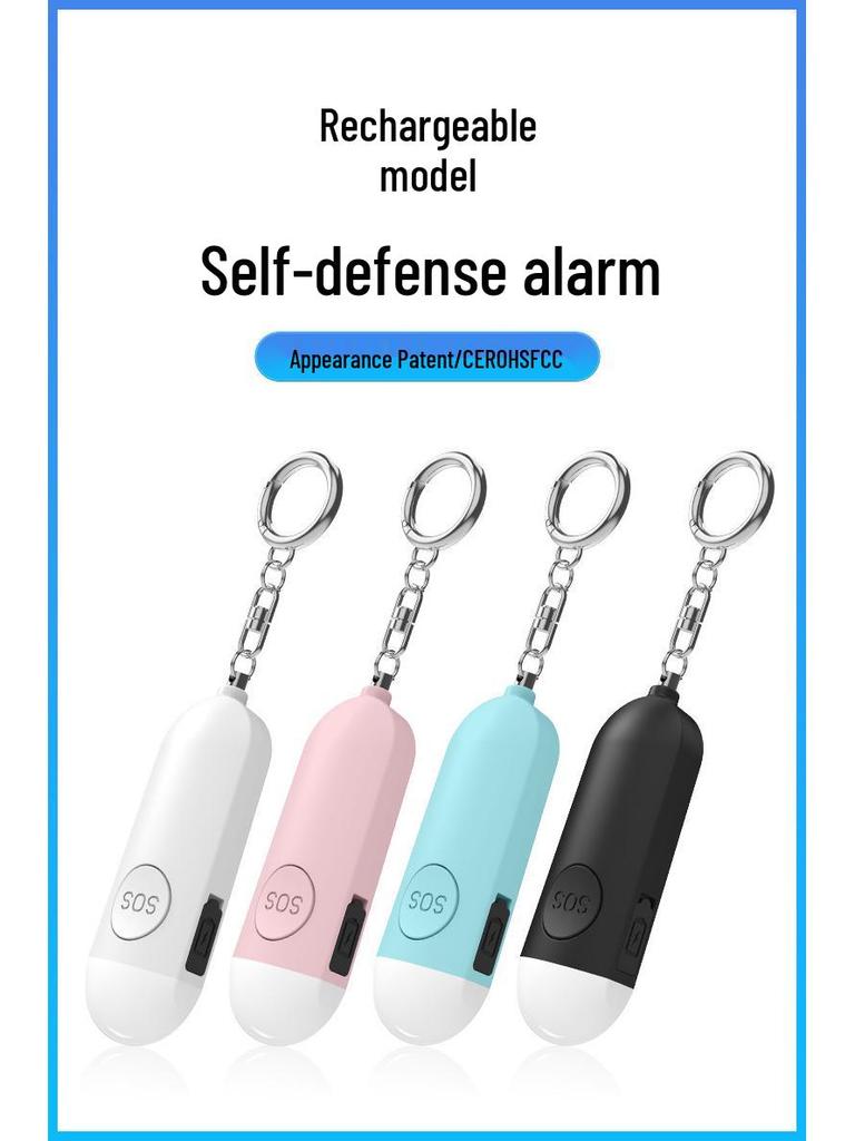 Rechargeable Dual-mode High Decibel Personal Alarm for Self-defense
