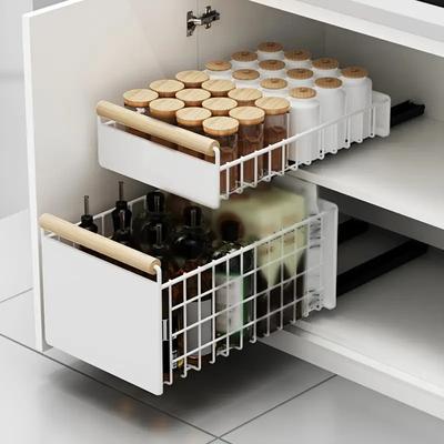 Pull-out Cabinet Storage Rack , Kitchen Countertop Dish Rack,Spice Racks for Kitchen Cabinets, Home Organizer and Storage