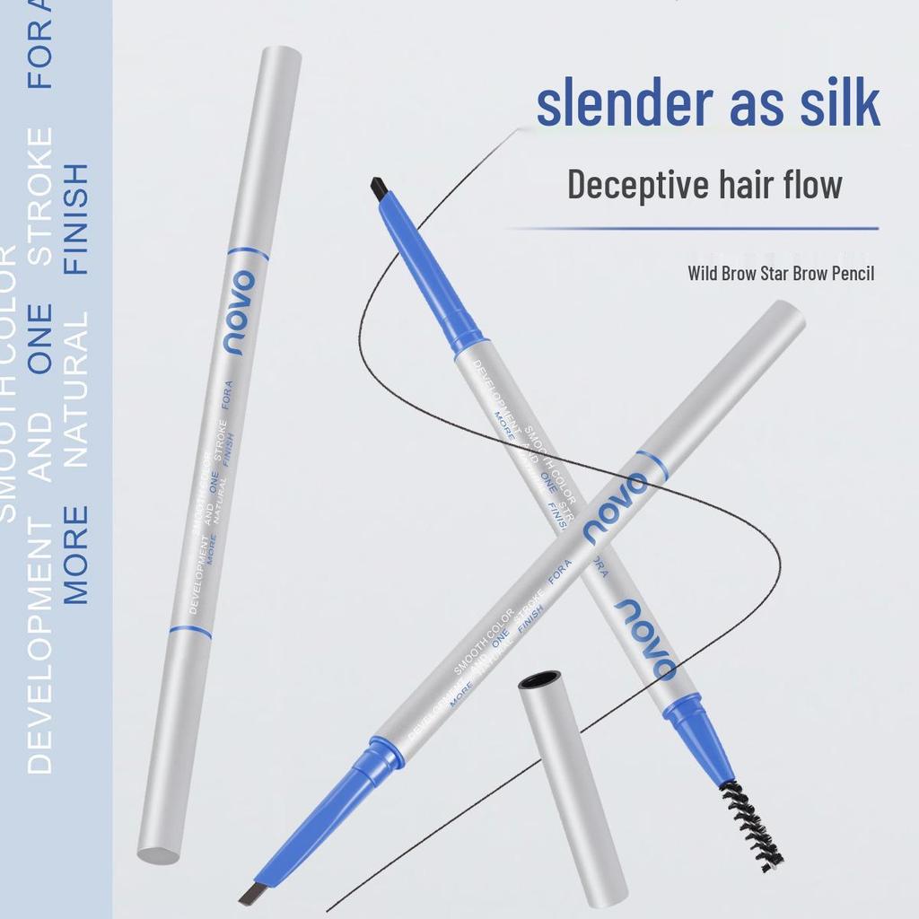 Novo Wild Brow Star Eyebrow Pencil: Natural, Thin, Smooth Strokes, Beginner-Friendly, Smudge-Free.