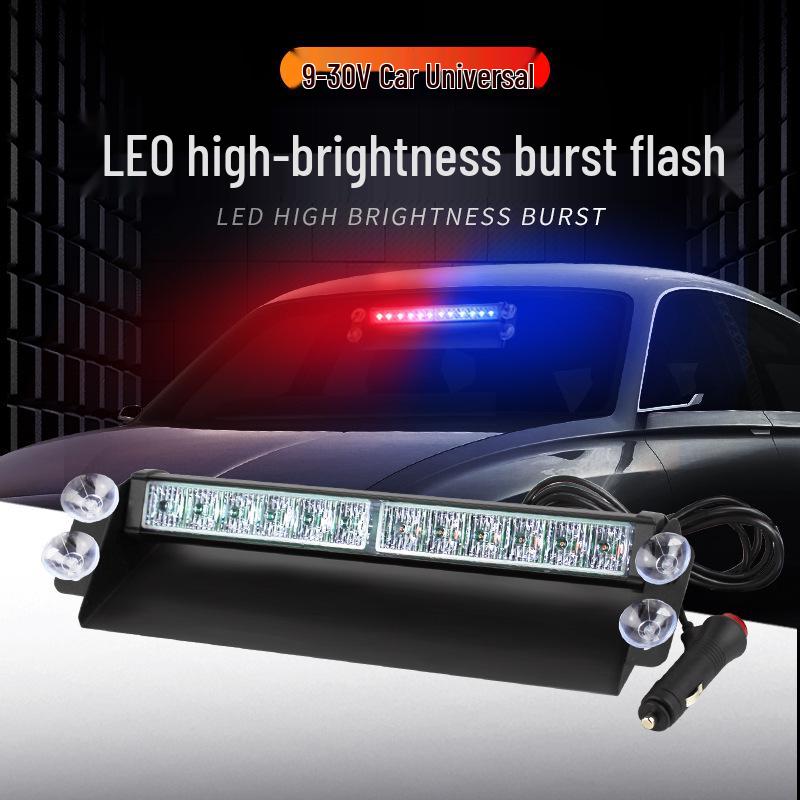 Car Suction Cup LED Strobe Light - Windshield Front/Rear Flash Warning Light