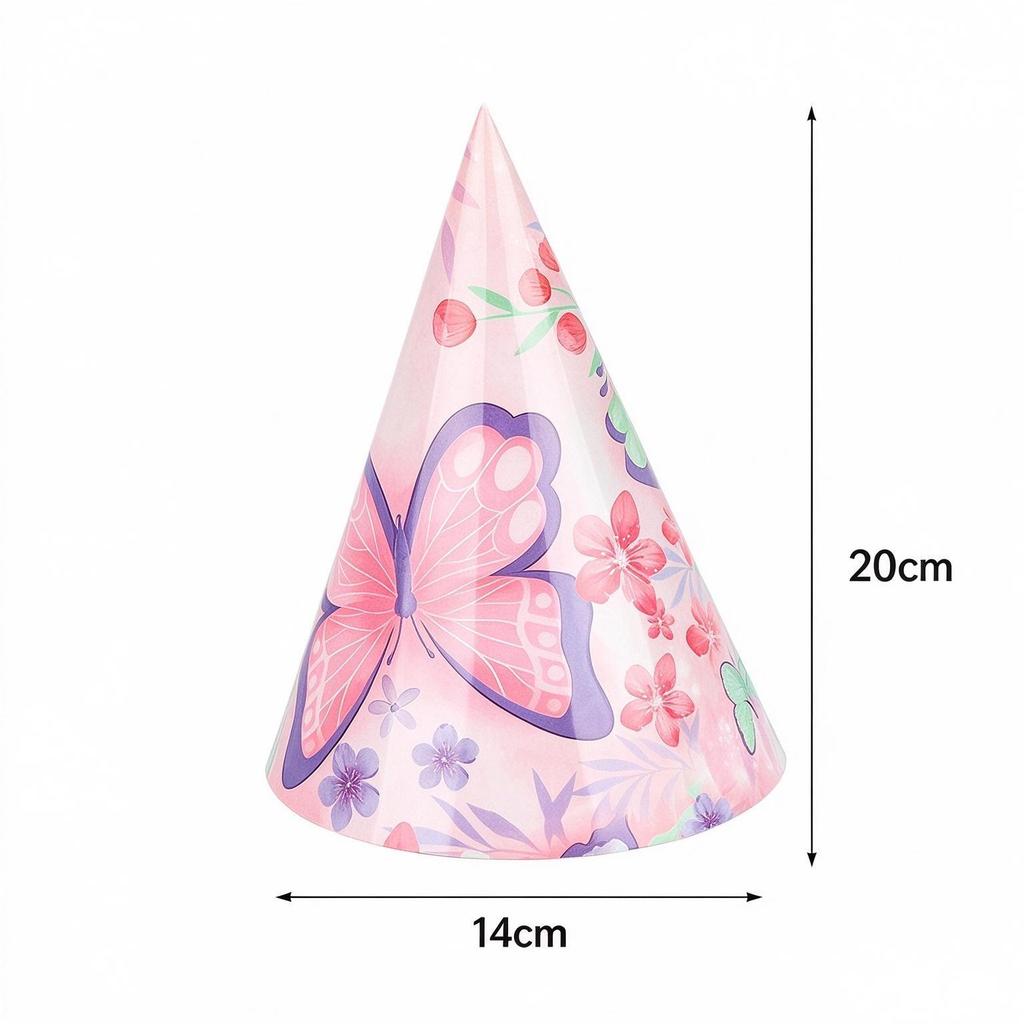 Pink Butterfly Birthday Party Supplies: Disposable Plates, Cups, Tablecloth, Banners, and Balloons for Girls