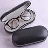 1 Pcs Leather Reading Glasses Case Double Interlayer with Mirror Metal Lens Case for Kit Box Dual Purpose Dual Use