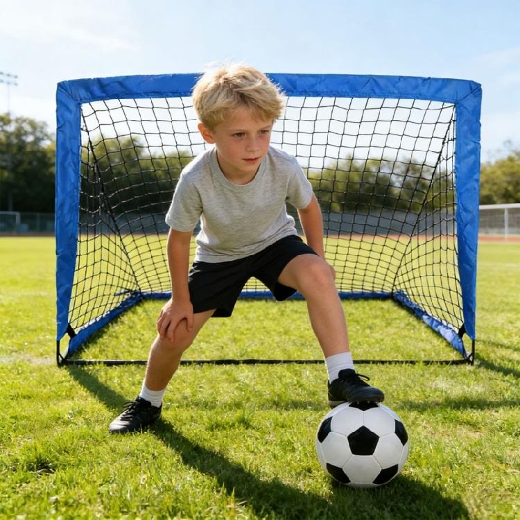 Full Soccer Practice Collection With Foldable Goal Exercise Markers And Inflator For Indoor Outdoor Tasks