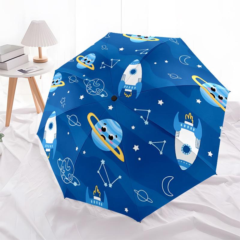 1pc Space-themed Folding Umbrella, Durable, Suitable for Outdoor Activities or Rain, Suitable for Commuting yy251027052