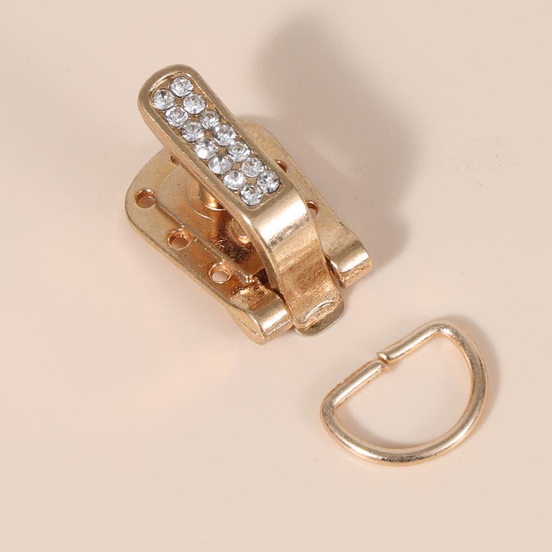 High-Quality Rhinestone Fur Coat Buttons and Buckle Set with Metal Snap and Duckbill Clasp