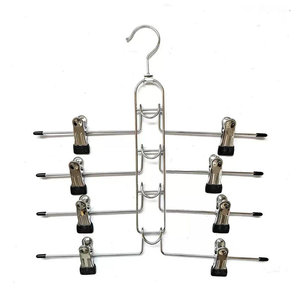 Metal Multi Layer Hanger Adjustable Clips Skirt Hanger New Clip Hanger Wardrobe Storage 1set