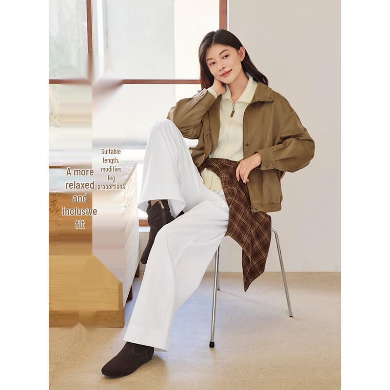 Hotwind Women's 2025 Autumn Faux Suede Jacket F07W25307