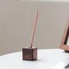 1pc Walnut Wood Beech Pen Holder Pen Container For Desk Stationery Storage Creative Square Shape Pen Hole Pencil Slot Pencil Stand