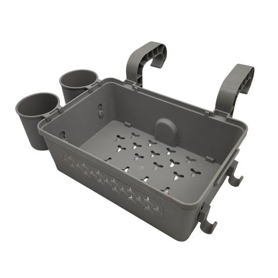 Poolside Storage Baskets with Cup Holders Large Capacity Universal Easy To Install Above Ground Pool Accessories Storage Organizer