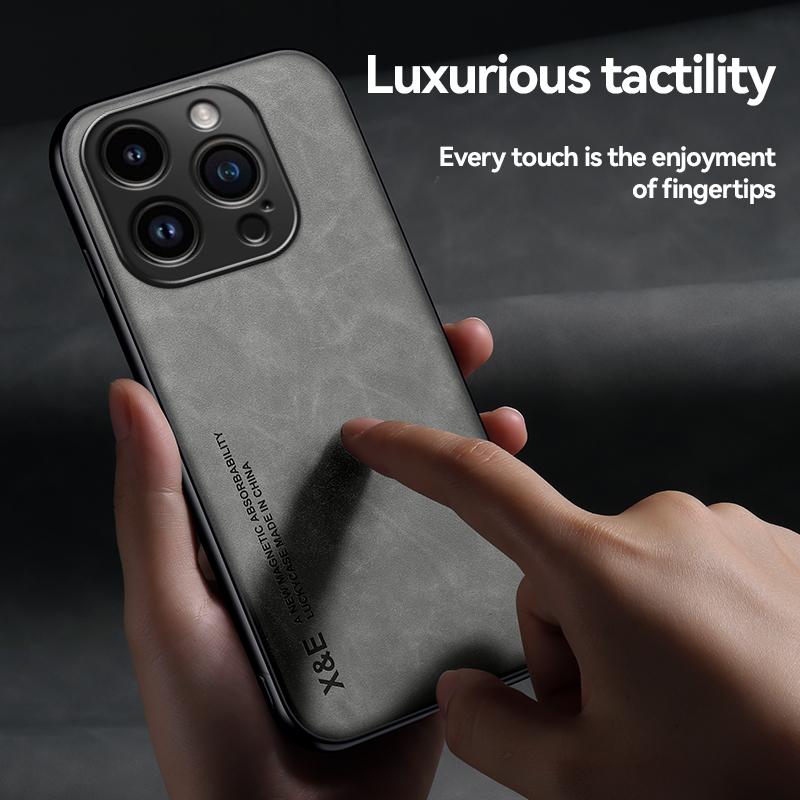 Luksusowe etui na telefon ze skóry owczej dla iPhone 16 15 14 Pro Max Plus 16E Z magnetycznym przyssaniem Lekkie Elegancki skórzany pokrowiec