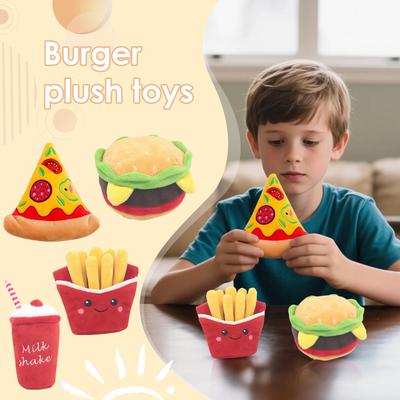 Hamburger French Fries Pizza Plush Toy Soft Food Plush Toy Cute Plush Toy Sounding Children's Toy, The Best Toy Gift For Children