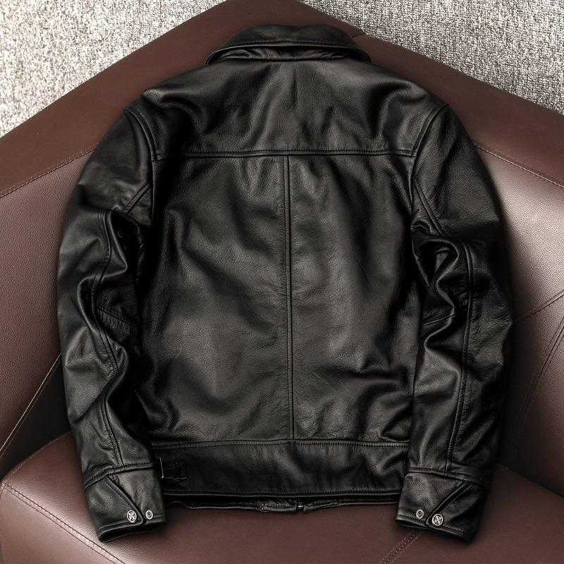 Giacca da Uomo in Vera Pelle Corta Cappotto Biker Collo in Pelliccia Sintetica Moda Invernale Capospalla