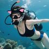 Diving Headband Neoprene Headband with Cat Ears Adjustable Hair Protection Band Wetsuit Hood for Snorkeling Surfing