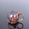 Heat-Resistant Coffee Cup Glass Tea Mug Teaware Enamel Flower Tea Cup  Gift