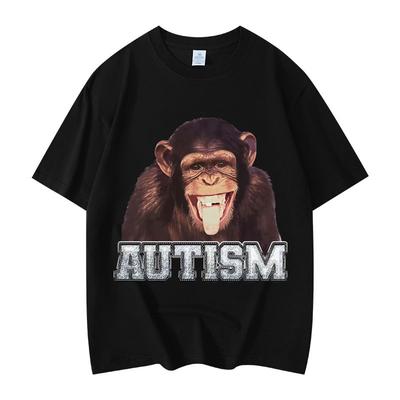 Autismus Opice Vtipné Grafické Tričko Pánské Dámské Oblečení Vysoce Kvalitní Módní Tričko Letní Ležérní Krátký Rukáv Prodyšný Top