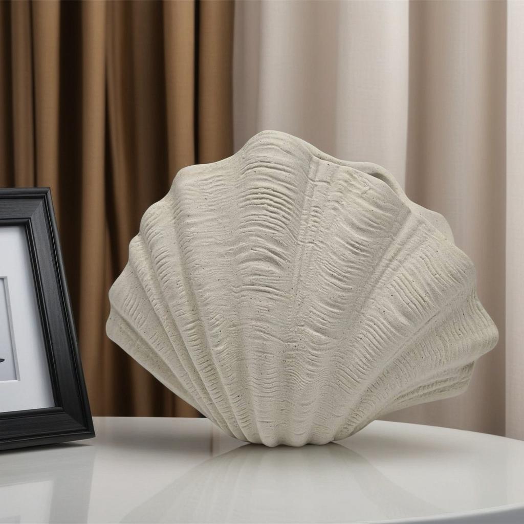 Vase en Céramique Forme de Coquillage Simulé Pot de Fleur Hydroponique Vase à Fleurs Accessoires d'Arrangement Floral Décoration de Maison