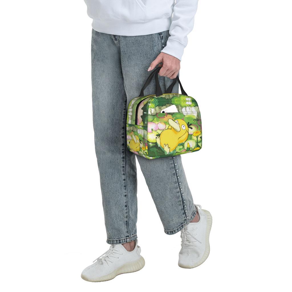 Custom P-Psyducks Insulated Lunch Bag for School Office Cartoon Leakproof Thermal Cooler Lunch Box Men Women