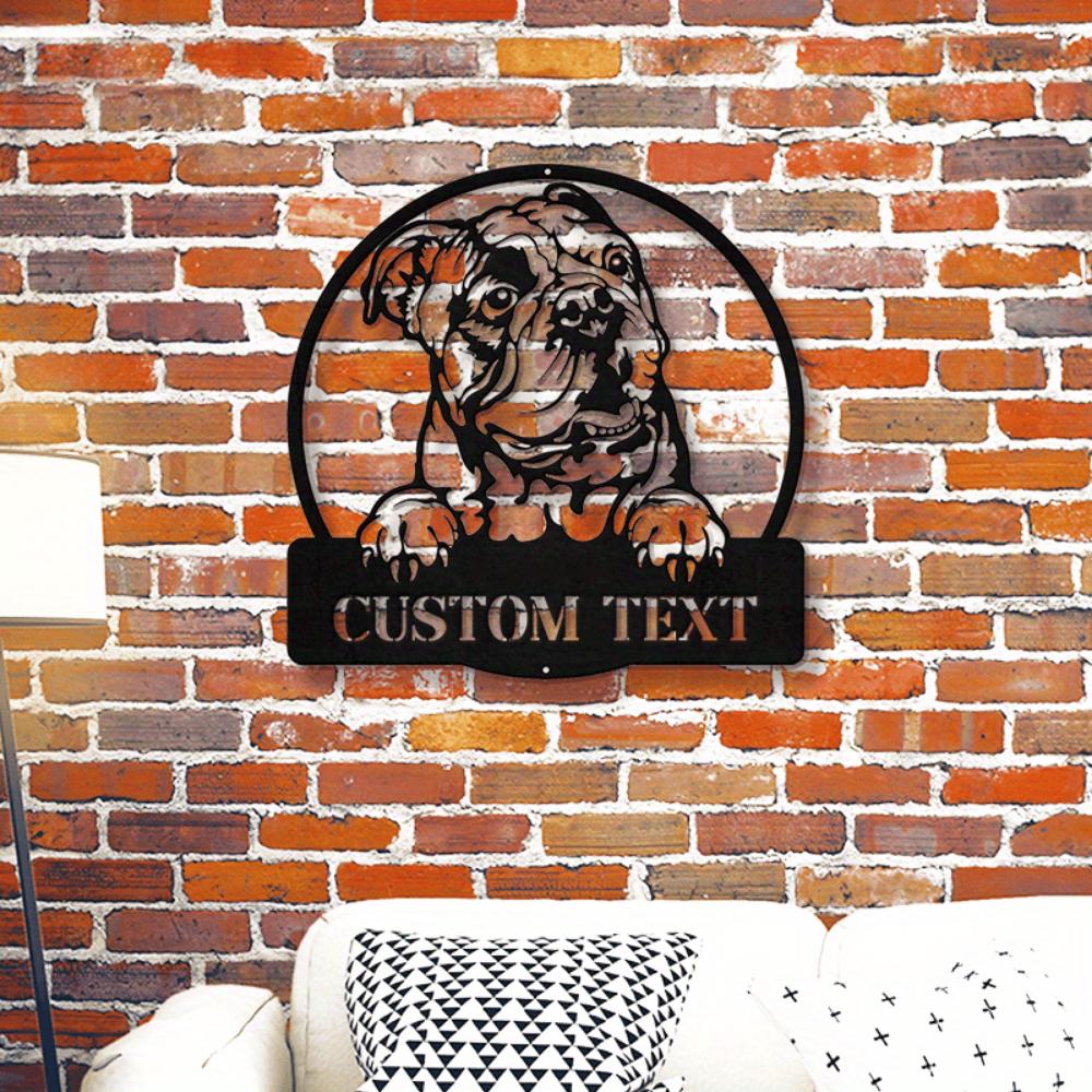 Stylish Modern Bulldog Metal Wall Art Decor Custom Sign