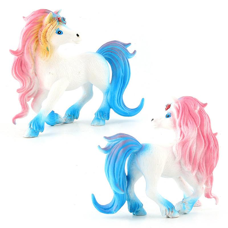 Adorable Unicorn Rainbow Horse Static Model Pvc Figurine Ideal For Children's Play