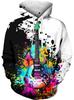 3D Print Music Guitar Graphic Hoodie Men Long Sleeves Hooded Sweatshirt Casual Sports Daily Clothes Pullover Hoodies Y2k Tops