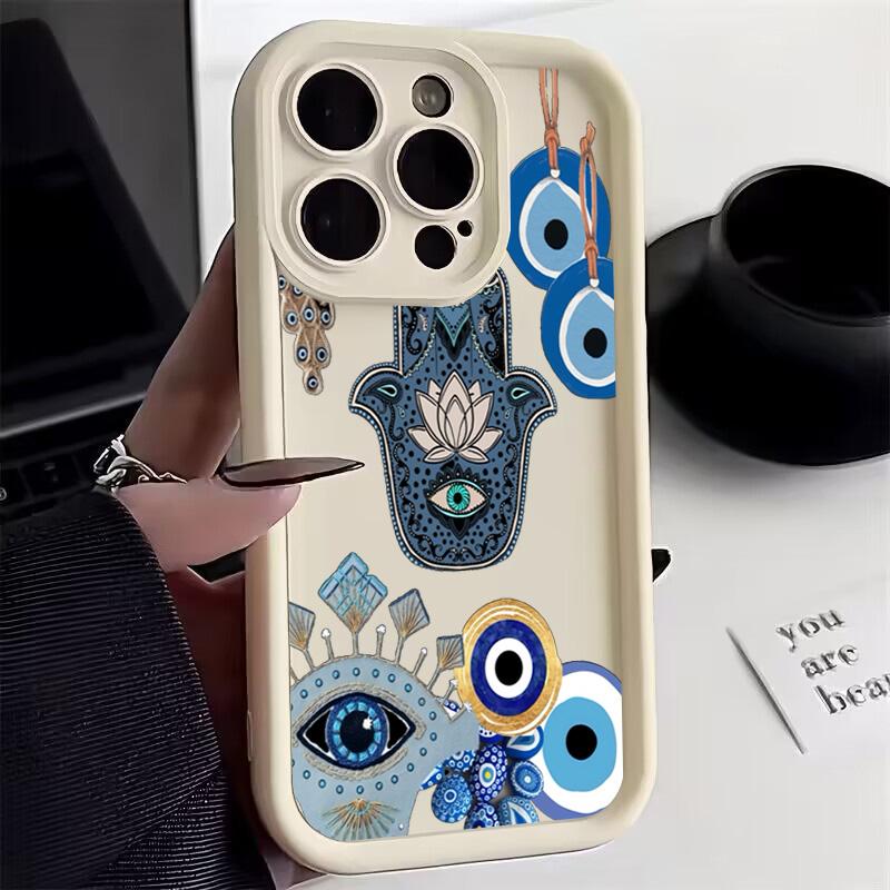 

For Xiaomi Redmi 12 13 12C 13C 14C Redmi Note 14 13 12 Pro Plus 12S 11S 10S 11 Evil Eye Art Love Heart Pattern Phone Case Cover Redmi Note 13 Pro 5G