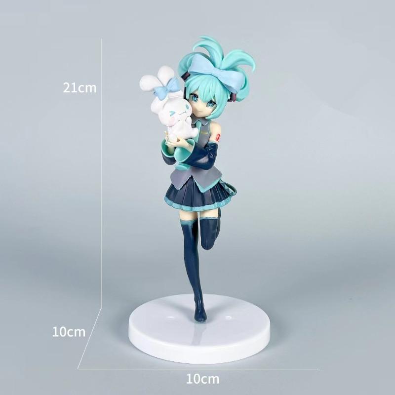 Anime Hatsune Miku Sitting and Standing Character Yulin Dog Cute Collection PVC Model Car Decoration Desktop Ornaments