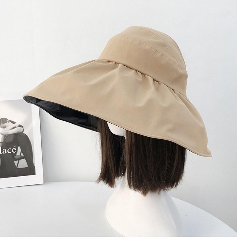 Vinyl Empty Top Sun Hat Women's Summer Sun Protection Hat UV Protection Face Bucket Hat Foldable Adjustment