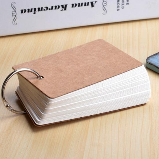 DIY Portable Flashcards: Blank Cards with Ring for Handwritten Memorization
