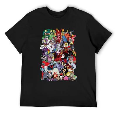 Saturday Morning Villains T-Shirt Plus Size Tops Anime Tshirt Kawaii Clothes Mens Funny T Shirts