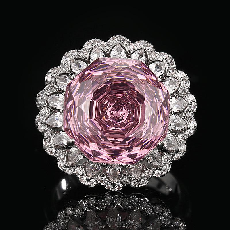 Autumn and winter new Huabi jewelry copper bottom gold-plated simulation dry rose high sense round set stone 14-10m