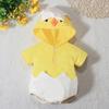 Chick Costume for Babies One-Piece Jumpsuit Cotton Blend Soft Breathable Newborn Outfit with Detachable Hood Easter Party Photography